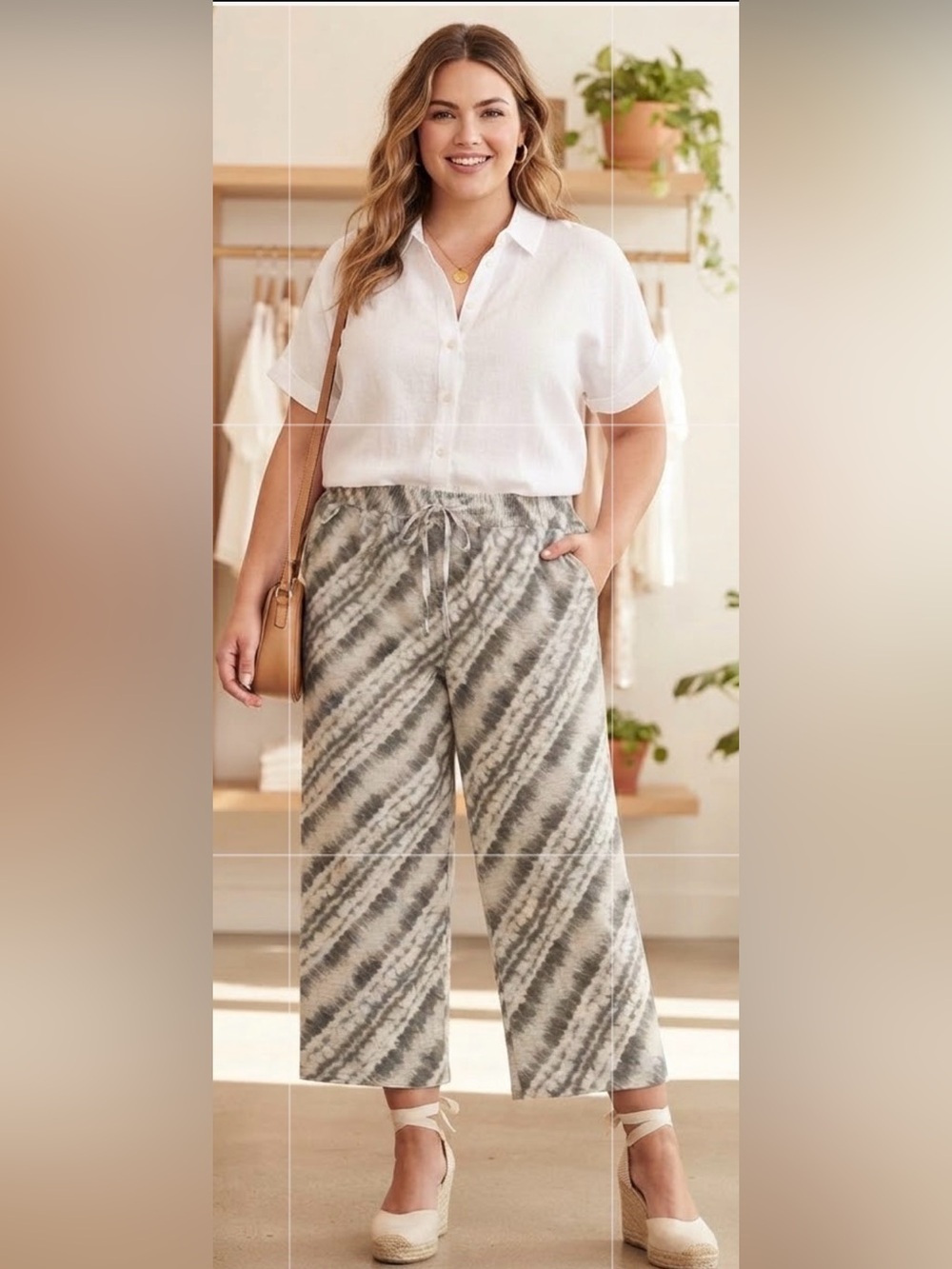 New York Clothing Company Tie-Dye Wide Leg Crop Pants